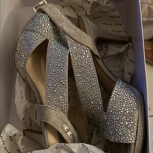 Alex Marie Glittering Silver Heels